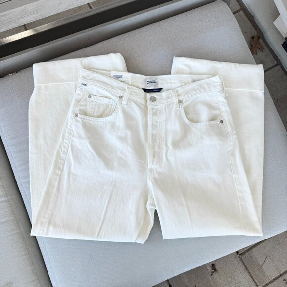 NWT Citizens of Humanity Ayla Baggy Cuffed Wide Leg Jeans Pashmina White 31 - Picture 5 of 11